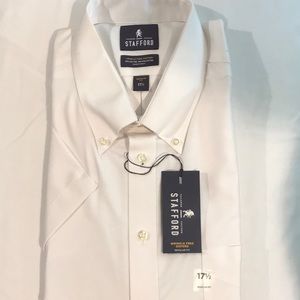White short sleeve dress shirt, 17 1/2 reg fit